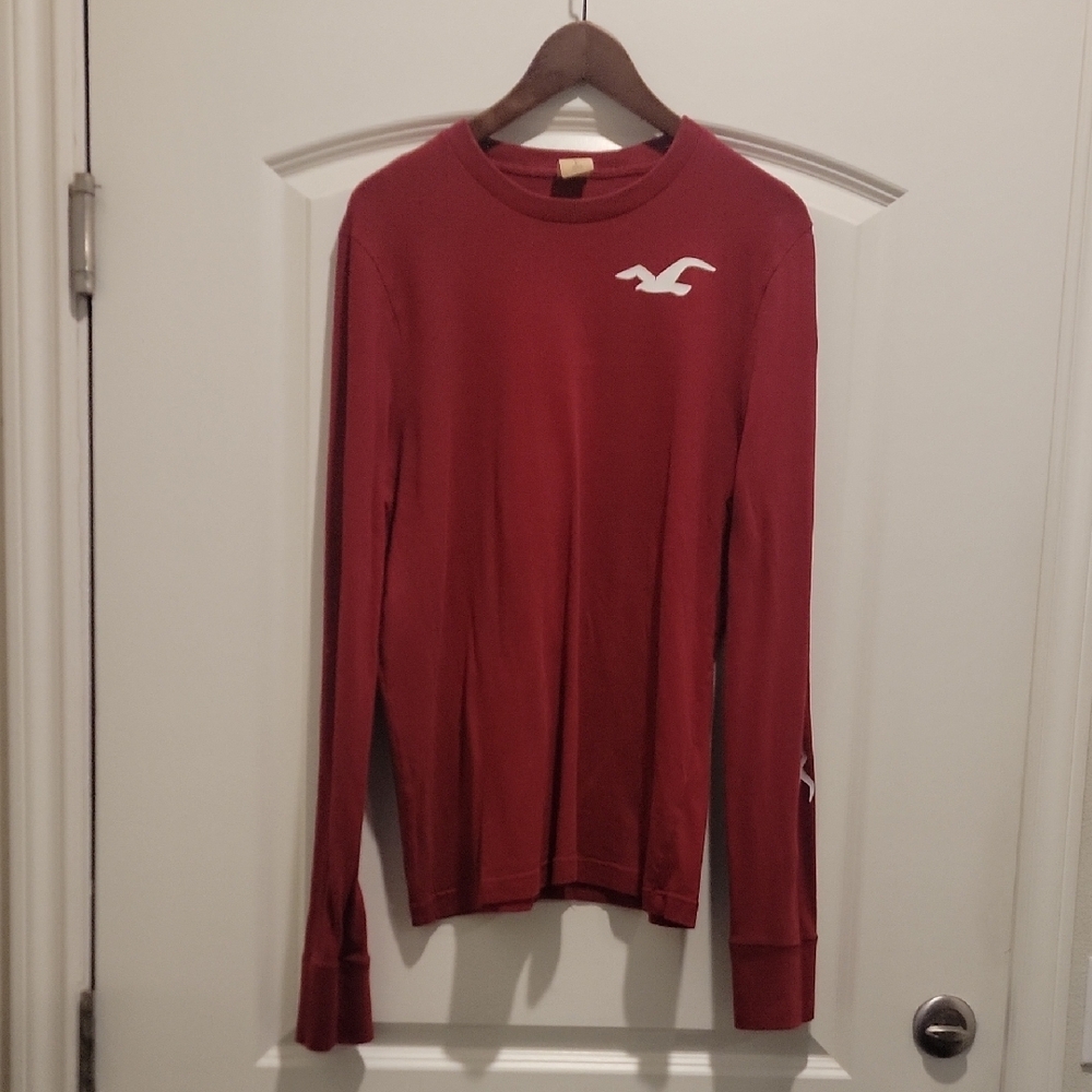 Red Long Sleeve Shirt with Logo